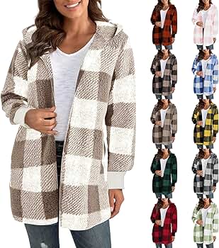 Fleece Lined Flannel Jacket Women Womens Fleece Jacket Long